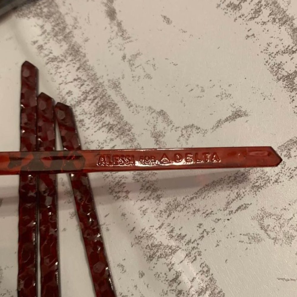 100 total Alessi For Delta Airlines Stirrer Stick Reusable _ drink / coffee stir